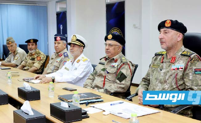 الاجتماع الطارئ في طرابلس لبحث التطورات العسكرية بالمنطقة الغربية، الثلاثاء 30 مايو 2023. (المجلس الرئاسي)