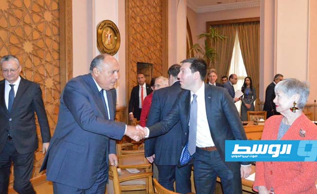 وزير الخارجية المصري يلتقي بوفد من اللجنة اليهودية الأميركية بالقاهرة
