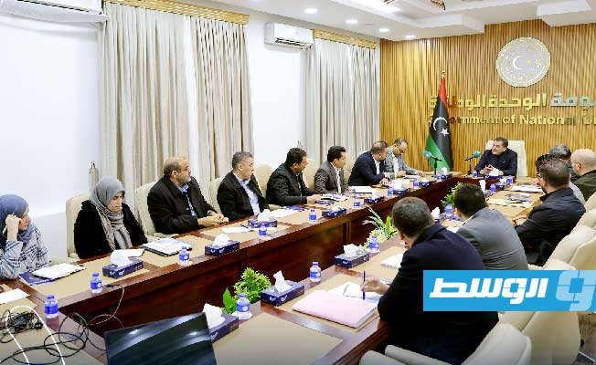 من اجتماع الدبيبة في طرابلس مع مسؤولي شركة الكهرباء، 25 يناير 2023. (حكومتنا)