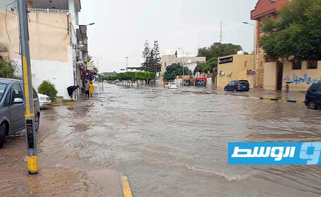 آثار الأمطار في سوق الجمعة بالعاصمة طرابلس، 9 سبتمبر 2023. (بوابة الوسط)