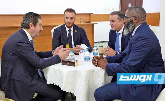 جلسات العمل بين أصحاب الأعمال الليبيين والأتراك بمقر غرفة التجارة والصناعة والزراعة طرابلس، الأربعاء 2 أغسطس 2023. (وزارة الاقتصاد والتجارة)