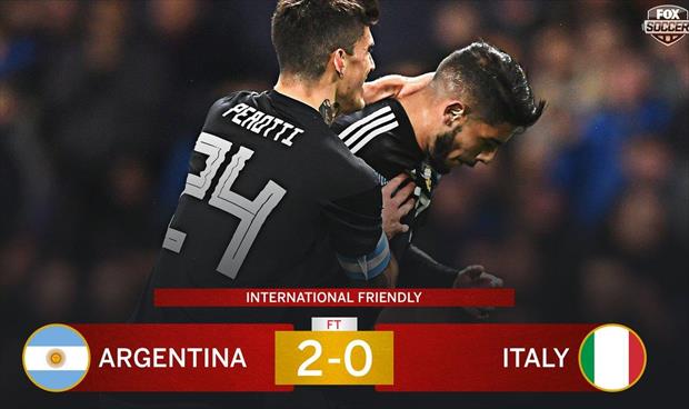 الأرجنتين تفوز على إيطاليا في غياب ميسي