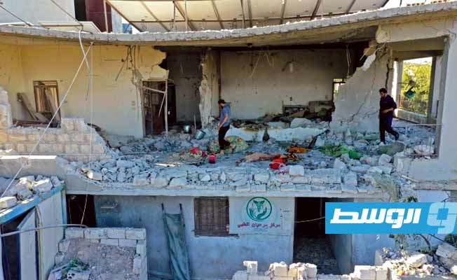 قصف مبنى يضم نقطة طبية في شمال غرب سورية