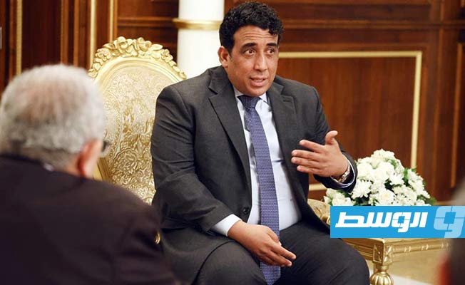 لقاء المنفي مع لعمامرة في طرابلس، الخميس 21 أكتوبر 2021. (المجلس الرئاسي)