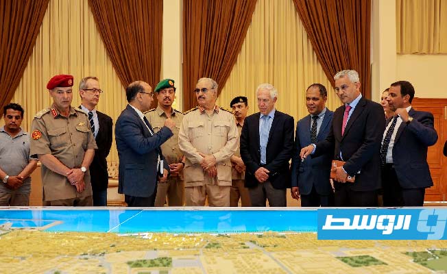 Marshal Haftar reviews Benghazi reconstruction and development plan with head of municipality and Greek consulting firm LEEAD
