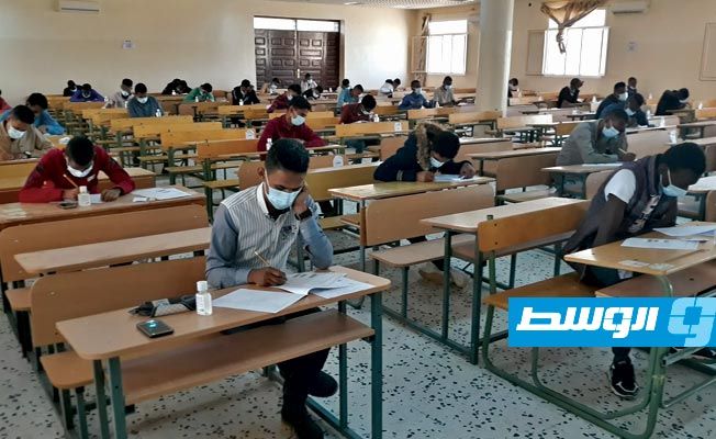امتحانات الشهادة الثانوية في سبها, 1 نوفمبر 2020. (تعليم الوفاق)