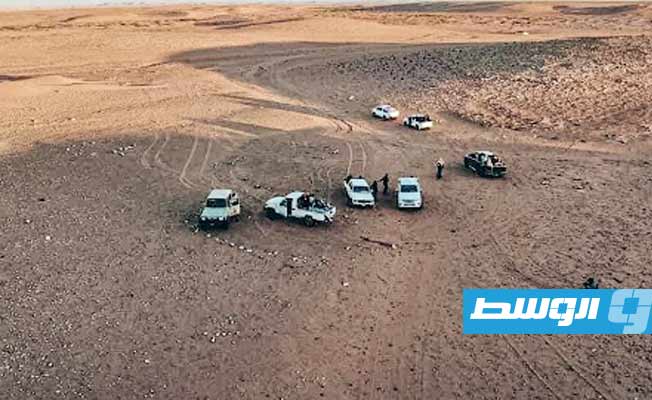 جانب من عملية أمنية ضد المهربين وسط الصحراء الليبية، الأحد 19 نوفمبر 2023 (اللواء 444 قتال)