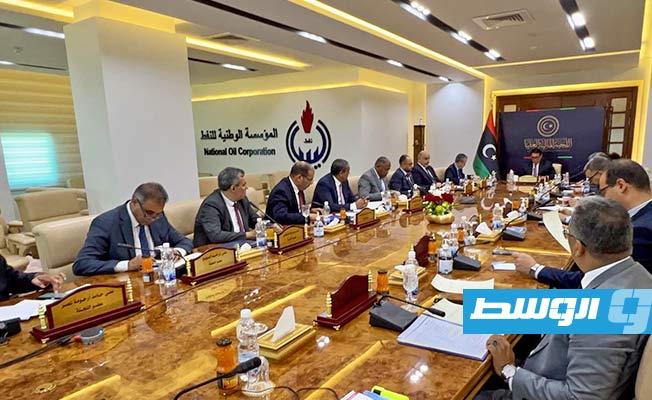 الاجتماع الثاني للجنة المالية العليا بمقر مؤسسة النفط في طرابلس، الأربعاء 26 يوليو 2023. (المجلس الرئاسي)