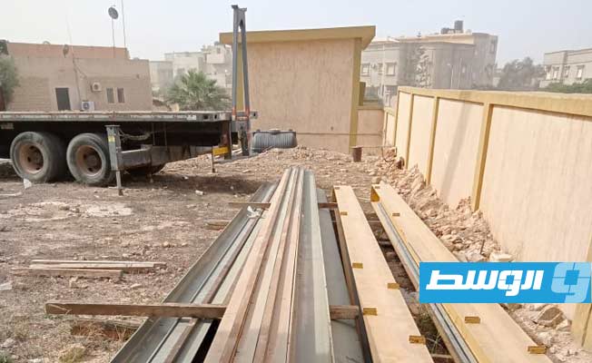 تجهيز رافعة خاصة بمشروع محطة حي السلام في بنغازي، 4 نوفمبر 2023. (شركة الكهرباء)