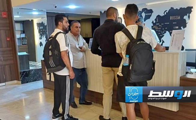 بعثة المنتخب الوطني الليبي لناشئي الكرة الطائرة تصل عمان. (فيسبوك)