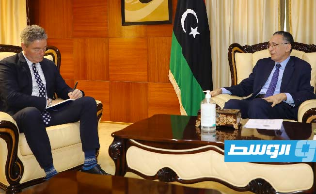 لقاء الحويج مع سفير ألمانيا لدى ليبيا ميخائيل أونماخت، الثلاثاء 18 أكتوبر 2022. (وزارة الاقتصاد والتجارة)
