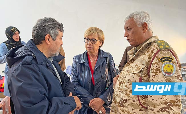 لقاء رئيسة بعثة «يوبام» مع قادة حرس الحدود الليبي، الأحد 19 يناير 2023. (يوبام)