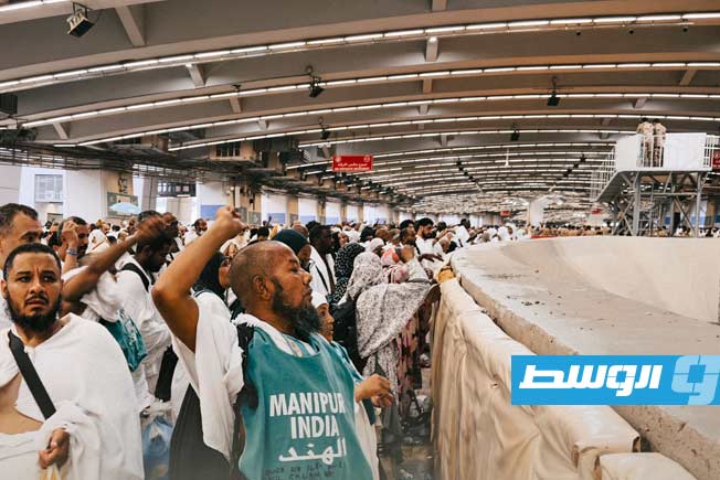 Libyan pilgrims perform rituals on the first day of Eid al-Adha