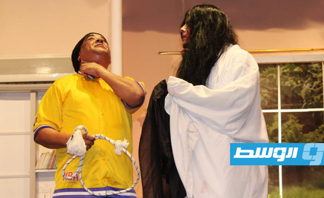 من أجواء عرض مسرحية «شيلو» على المسرح الشعبي بنغازي (خاص لـ بوابة الوسط)