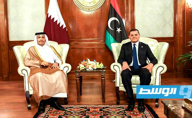 الدبيبة يبحث ووزير الخارجية القطري تعزيز العلاقات الثنائية