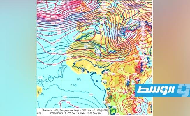 خرائط الأرصاد الجوية المصرية للطقس خلال الأيام الثلاثة المقبلة.
