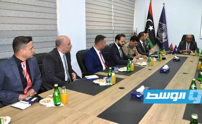المباحثات الأمنية بين وزارة الداخلية والجندرمة التركية في طرابلس، الخميس 8 يونيو 2023. (وزارة الداخلية)