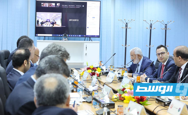 اجتماع المنفي واللافي مع السفراء والمبعوثين المعتمدين لدى ليبيا، الأربعاء 16 مارس 2022. (المجلس الرئاسي)