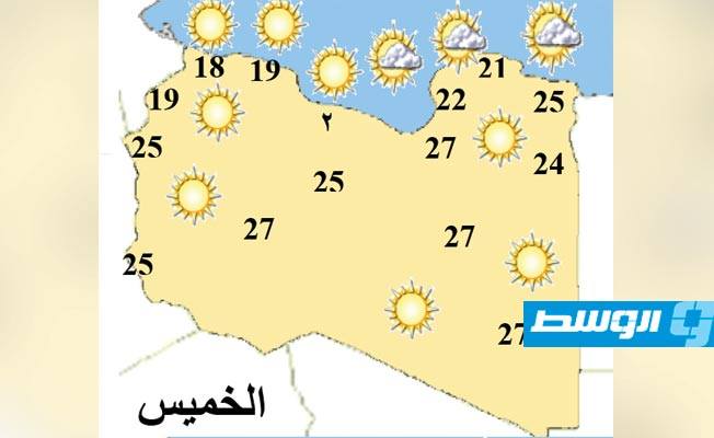 «الأرصاد»: طقس دافئ نهارا على غالب مناطق ليبيا