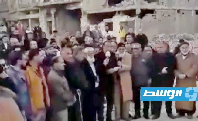 الوقفة الاحتجاجية لنازحي المدينة القديمة والمغار في درنة، الأحد 19 فبراير 2023. (فيديو)