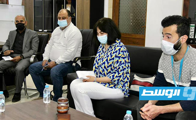 لقاء وكيل وزارة الداخلية محمد الشيباني مع الممثل الخاص لـ«يونيسف» في ليبيا. (وزارة الداخلية)