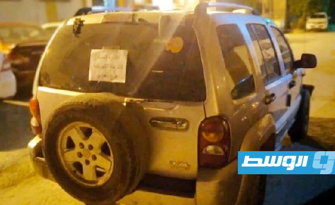 سيارة مستخدمة في سرقة أسلاك كهربائية في بنغازي، 17 يونيو 2023. (وزارة الداخلية)