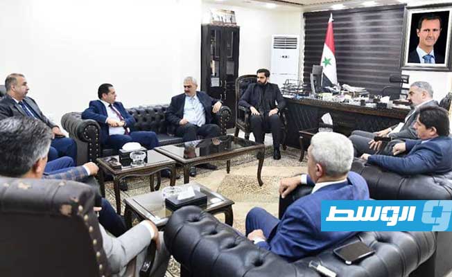 حكومة حماد تبحث فتح خط بحري وعقد منتدى اقتصادي بين ليبيا وسورية
