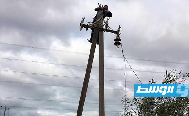 إعادة الكهرباء إلى خط الباعيش في تاجوراء بعد سرقة الأسلاك مرتين