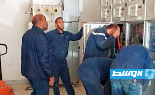 من أعمال الصيانة في بنغازي، 21 فبراير 2023. (الشركة العامة للكهرباء)