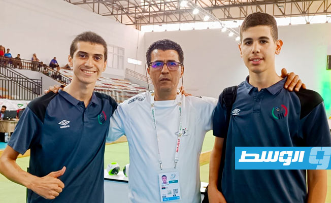 ثنائي منتخب ليبيا للكرة الحديدية الزنتوني والزليتني في نهائي دورة الألعاب العربية