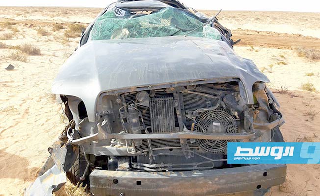 مصرع ليبي ومصريين وإصابة آخرين جراء حادث سير جنوب منطقة العقيلة