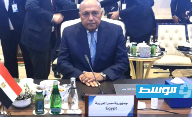من مشاركة شكري في مؤتمر دعم استقرار ليبيا المنعقد في طرابلس، 21 أكتوبر 2021. (الخارجية المصرية)