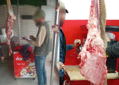 جانب من عمليات التفتيش على محل لبيع اللحوم في طرابلس، الثلاثاء 2 أبريل 2024 (مكتب النائب العام)
