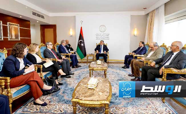 المبعوث الأميركي إلى ليبيا ريتشارد نورلاند يلتقي رئيس المجلس الأعلى للدولة محمد تكالة، الأربعاء 6 مارس 2024 (المكتب الإعلامي لمجلس الدولة)