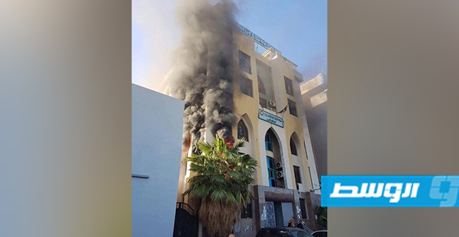 اندلاع حريق في فرع مصرف التجارة والتنمية «بومشماشة» بطرابلس