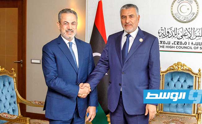 لقاء تكالة مع بن قدارة، الخميس 19 أكتوبر 2023. (المجلس الأعلى للدولة)
