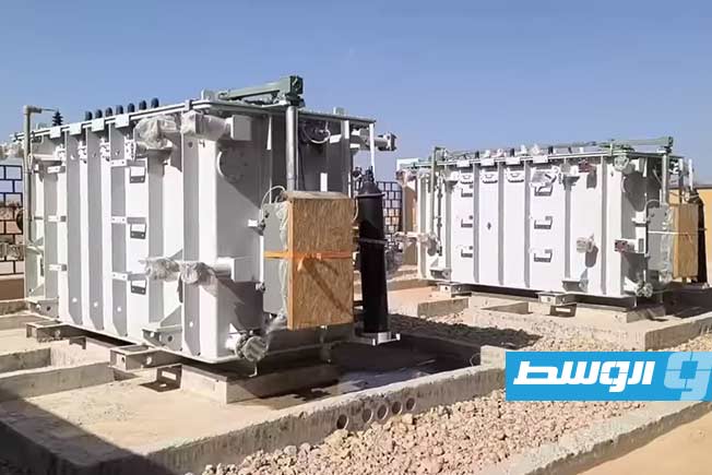 من أعمال تجهيز محطة الشواطئ بزليتن، 16 مارس 2025. (شركة الكهرباء)
