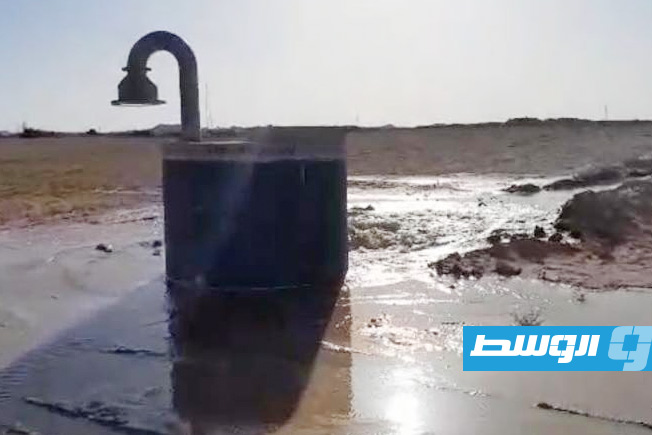 تسرب مياه بمنطقة الشويرف، 8 أغسطس 2025. (النهر الصناعي)
