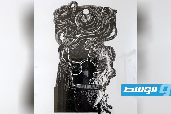 لوحة للفنانة التشكيلية شفاء سالم. (بوابة الوسط)