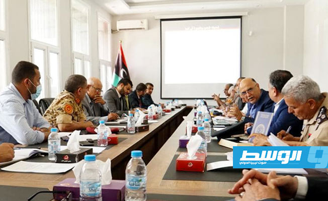 اجتماع أمني موسع يناقش ملفات تأمين الحدود مع دول الجوار، والهجرة غير الشرعية، 6 يونيو 2021. (حكومة الوحدة الوطنية)