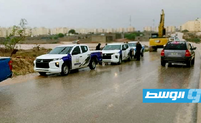 جهود في بلدية المرج لعلاج آثار الأمطار الغزيرة التي ضربت المدينة. (المجلس التسييري لبلدية المرج)