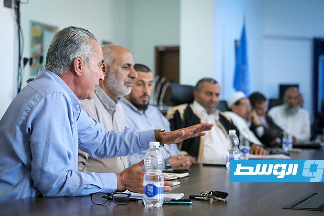 جانب من لقاء عدد من وجهاء المنطقة الغربية مع مسؤولي البعثة الأممية في ليبيا، الخميس 29 مايو 2025 (صفحة البعثة على فيسبوك)