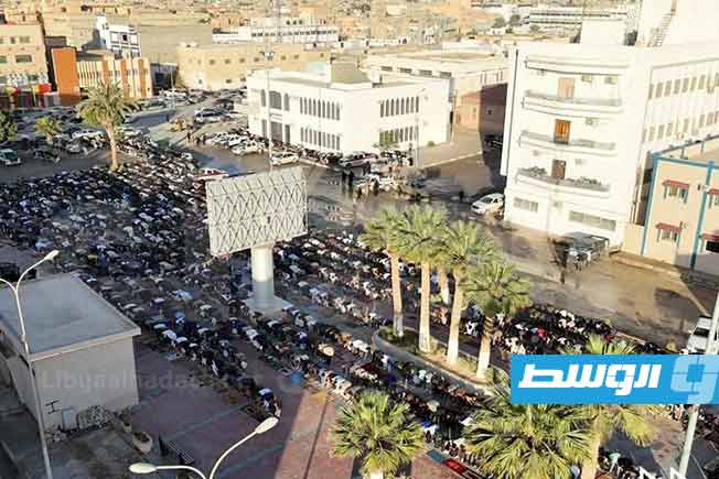 صلاة العيد في ساحة لواء الشعب بأجدابيا، 20 مارس 2026. (فيسبوك)