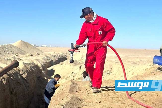 من أعمال صيانة البئر «G105» بحقل النافورة، الثلاثاء 18 مارس 2025 (المؤسسة الوطنية للنفط)