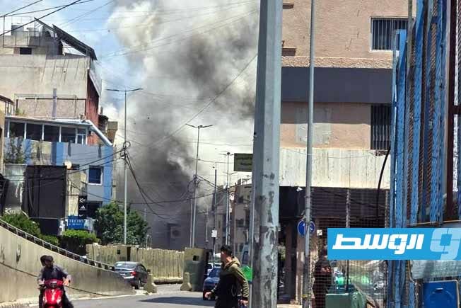 دخان يتصاعد عقب غارة إسرائيلية على ضاحية بيروت الجنوبية. 14 يونيو 2026 (الإنترنت)