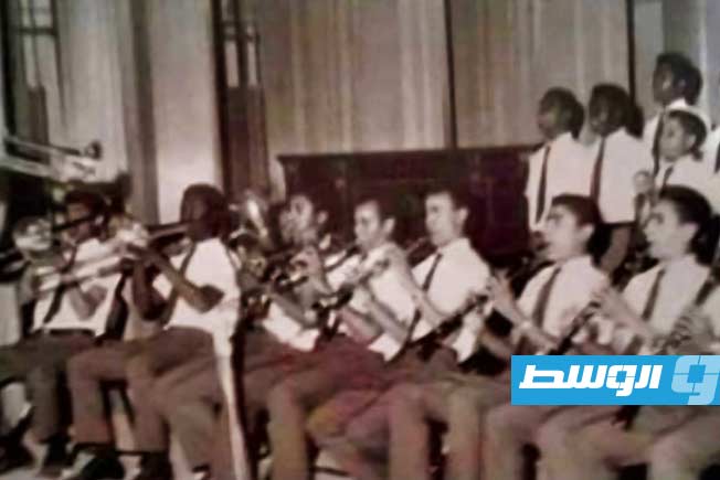 فرقة سبها الإعدادية الموسيقية في 1968. (بوابة الوسط)