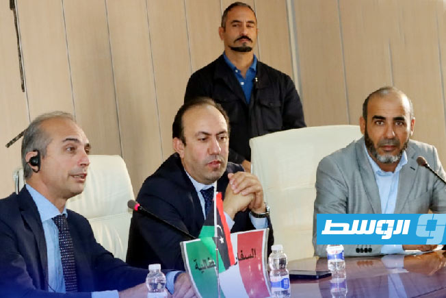 جانب من زيارة السفير الإيطالي لدى ليبيا جيانلوكا ألبيرني، والممثلة المقيمة لبرنامج الأمم المتحدة الإنمائي الدكتورة صوفي كيمخادزه لبلدية يفرن، 19 نوفمبر 2025 (بلدية يفرن)