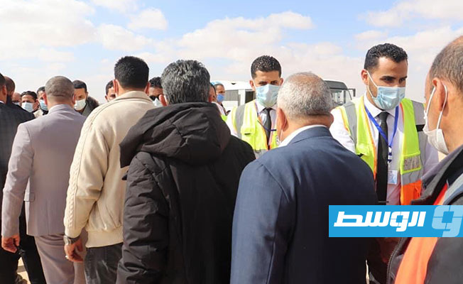 حفل ترحيب بوفد شركة برنيق للطيران المدني في مطار طبرق, 2 مارس 2021. (الإنترنت)