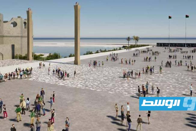 صورة ثلاثية الأبعاد للشكل النهائي الذي سيكون عليه ميدان الشهداء في فبراير المقبل. (طرابلس الآن)