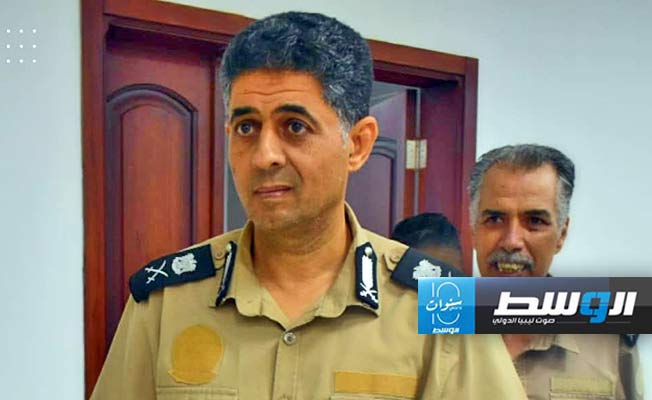 اللواء أحمد المسماري لحظة تسلم مهام عمله مديرا لأمن درنة، 22 أكتوبر 2024. (مديرية أمن درنة)